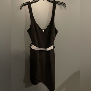Women’s black dress w/silver belt